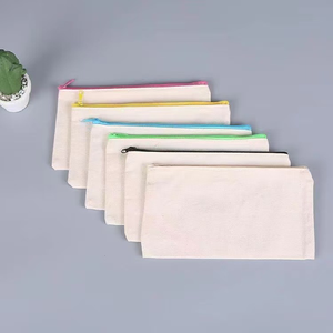 <span class=keywords><strong>X415</strong></span> pour l'exportation, sac à fermeture éclair en toile vierge en stock, trousse de maquillage tendance, trousse à crayons à fermeture éclair, personnalisable - Product Image 5
