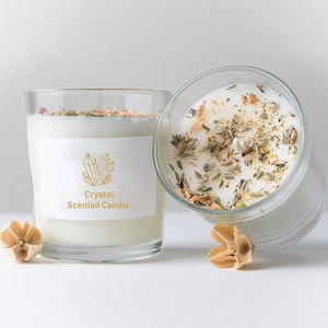 Bougies parfumées en cristal <span class=keywords><strong>cire</strong></span> <span class=keywords><strong>de</strong></span> <span class=keywords><strong>soja</strong></span>, pierres Non toxiques <span class=keywords><strong>de</strong></span> méditation, herbes naturelles à fleur sèche, bougies - Product Image 1