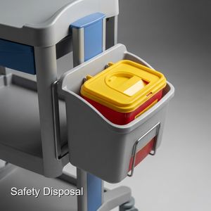 Chariot médical d'intervention d'urgence rouge <span class=keywords><strong>de</strong></span> Keling Medical avec planche <span class=keywords><strong>de</strong></span> RCP et <span class=keywords><strong>support</strong></span> pour bouteille d'oxygène pour situations critiques - Product Image 6