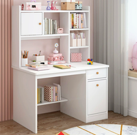 Bureau d'ordinateur pliable en bois pour jeux avec étagère de rangement, hauteur réglable pour étudiants dans la chambre ou les petits espaces