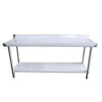 Table de travail en acier inoxydable 201/304 de haute qualité et robuste pour hôtels et restaurants, avec pieds tubulaires, capacité 300 kg/m