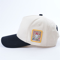 Casquette de baseball personnalisée à 5 panneaux avec logo brodé et patch tissé, casquette de golf de tons différents, casquettes de baseball à bord incurvé