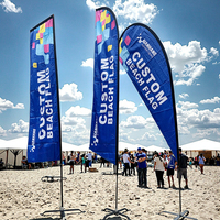 Drapeau publicitaire imprimé pour extérieur, bannière promotionnelle pour restaurant, publicité commerciale, drapeau plume de plage