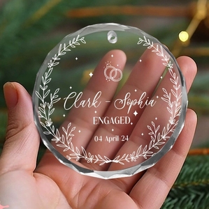 Newly Couple Wedding Gift Engaged Christmas Ornament Crystal Christmas Tree Decoration Personalized <b>Keepsake</b> - Product Image 5