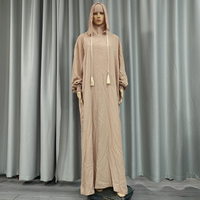Modèle Tendance Robe de Prière en Coton pour le Ramadan, Abaya Musulmane Modeste, Djellaba de Dubaï Turquie, Vêtement Islamique d'Afrique, Robe Kaftan pour Femme Musulmane