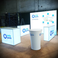 Stand de salon 10x10 personnalisé imprimé fond rétro-éclairé Portable toile de fond lumineuse LED stand d'exposition