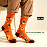 Chaussettes fantaisie Whale Fashion pour les fêtes, chaussettes en coton à motif de crânes de dessin animé pour le Jour des Morts, chaussettes tendance pour Halloween