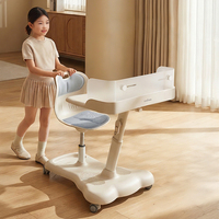 Table d'écolier Tenwin 2807 en plastique écologique non toxique, intégrée, robuste, capacité 100 kg, réglable en hauteur par vérin à gaz