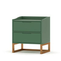 Ensemble de chambre à coucher rustique moderne en bois foncé vert avec armoires de bureau de vanité armoire Table de chevet commode pour meubles de chambre