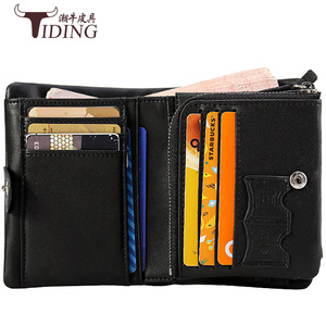 Cartera Tri-Fold Unisex Tiding de Cuero Nappa Negro, Gran Capacidad, Múltiples Ranuras para Tarjetas, Uso Diario - Product Image 5