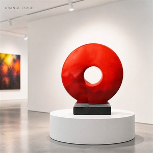 Scultura Astratta in Resina Rossa Premium con Finitura Aerografata, Pezzo d'Arte Organico Artigianale per Arredamento di Lusso di Casa, Ufficio e Hotel - Product Image 2