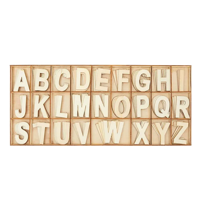 工芸品のための木製のアルファベット文字学習する子供のための木製の英語の文字コンボセット