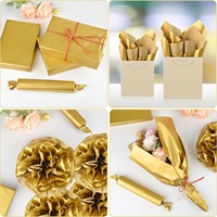 Papier de soie résistant à l'humidité 17 g/m²-Emballage triple industrie pour vêtements, vin et fleurs, or métallique/argent