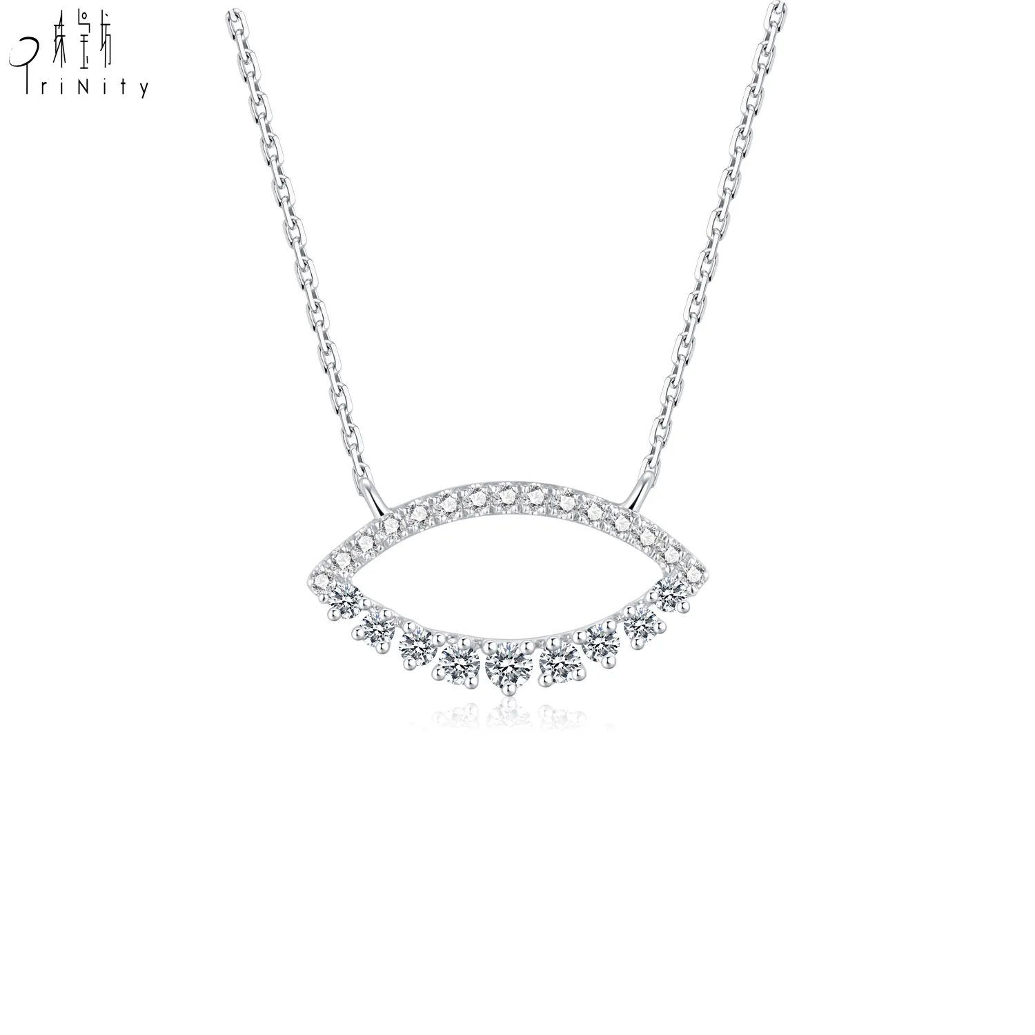 The Lowest Price Real Diamond Jewelry 18K Platinum Geometric Oval Pendant Necklace Is Suitable For Daily Wear