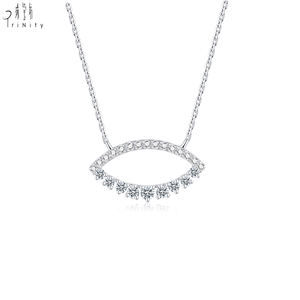 El precio más bajo, joyería de diamantes reales, collar con colgante ovalado geométrico de platino de oro blanco de 18 quilates, es adecuado para el uso diario - Product Image 1