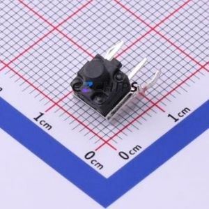 TS-1009-A6B3-D2-T2 Tactile Switch Through hole Switch Single Pole Single Throw Round Button 2.5N Right Angle Insert - Product Image 1