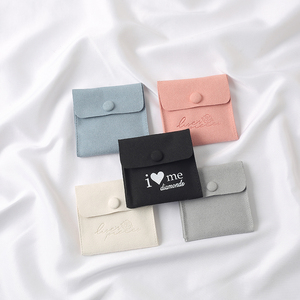 Bolsa de Regalo de Lujo con Cierre a Presión y Logotipo Personalizado, Bolsa de Embalaje de Terciopelo, Gamuza y Cuero con Botón - Product Image 5