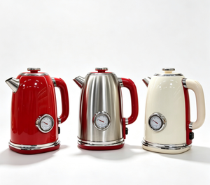 Juego de <span class=keywords><strong>Tostadora</strong></span> y Hervidor Eléctrico Retro de Acero Inoxidable, Control de Temperatura, Apagado Automático, Capacidad de 2L, Cafetera - Product Image 1