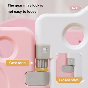 Clôture modulaire pour aire de jeux intérieure, piquets blancs et roses, panneaux <span class=keywords><strong>en</strong></span> plastique - Product Image 3