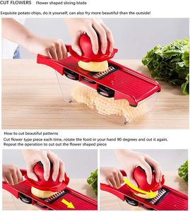 Vente chaude : Éplucheur et trancheur de légumes manuel en plastique pour préparation rapide des aliments, mandoline professionnelle portative, coupe-légumes réglable - Product Image 5