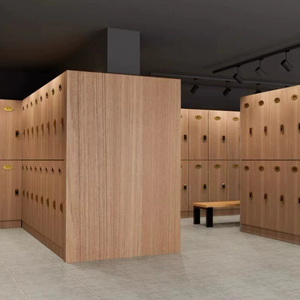 Casier de piscine et de salle de sport multifonctionnel en bois haut de gamme, moderne et personnalisé, avec portes verrouillables - Product Image 1