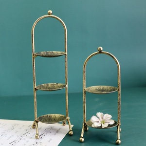 ชั้นวางขนมหวานหลายชั้นเหล็กสไตล์ยุโรป ถาดใส่มาการอง อุปกรณ์ประกอบงานแต่งงาน ของตกแต่งงานปาร์ตี้ ถาดเค้กวงกลม โต๊ะขนมหวาน - Product Image 4