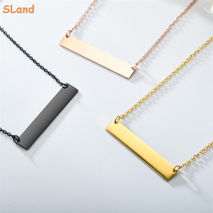 SLand produttore di gioielli collana di barre orizzontali personalizzate in acciaio inossidabile con cuore di amore <span class=keywords><strong>all</strong></span>'ingrosso per donne/ragazze incisione fai-da-te - Product Image 6