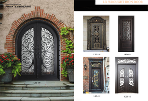 Porte en fer forgé de conception française pour l'entrée principale Extérieur en verre Hôtels Villas Estates Châteaux Décoration de parc en plein air - Product Image 4