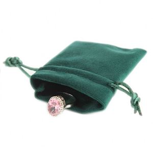 Sacs cadeaux en velours vert recyclables avec logo personnalisé, pochettes à bijoux plus épaisses et douces pour montres, colliers, bagues, lunettes, économiques pour les mariages - Product Image 3