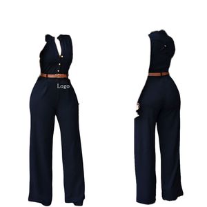 T Selling Femmes Sexy Sans Manches Bandage <span class=keywords><strong>Jumpsuit</strong></span> Avec Taille Haute Long Pantalon pour Gym Wlesale Romper Pantalon - Product Image 2