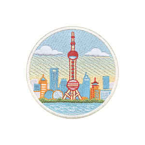Petit loup brodé, aimant de réfrigérateur rond brodé, 7 cm, souvenirs magnétiques de monuments de la ville, cadeau - Product Image 3