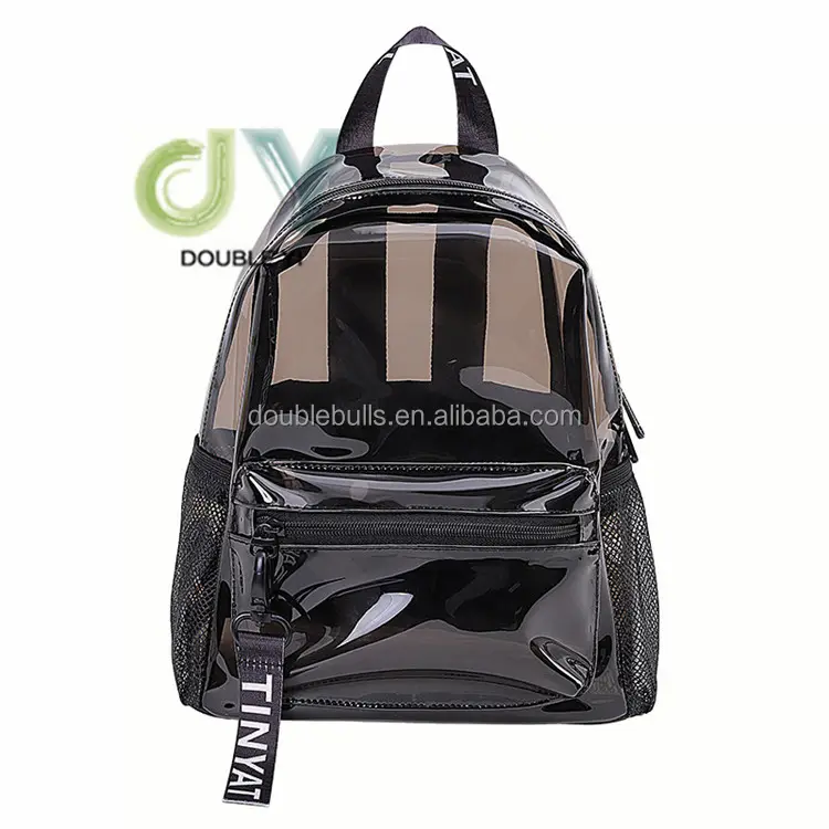 Wholesale Students Waterproof School Bags PVC Zipper Double Strap Shoulders Bag Casual Backpack