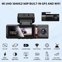 Caméra de tableau de bord AI 4K à double objectif, 4G GPS WiFi, caméra de rétroviseur, enregistreur vidéo, ADAS, DMS, caméra de véhicule pour flotte