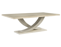 Table à manger en bois sculpturale moderne avec base en X incurvée, plateau rectangulaire, mobilier de salle à manger et de cuisine de luxe