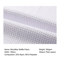 Tissu en microfibre recyclable GRS, tissage gaufré, 350 g/m², 165 cm de large, 80 % polyester, 20 % nylon, provenant d'une usine certifiée