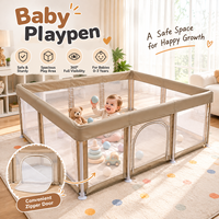 Parc de jeu pliable moderne en tissu pour bébé, avec ventouses antidérapantes, tubes en acier robustes, parc de sécurité pour nourrissons, idéal pour la garderie