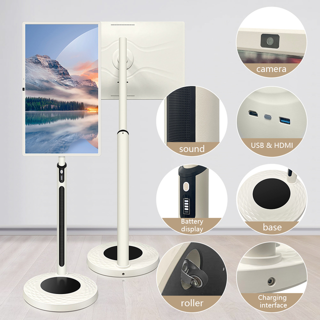 32 Inch Portable Smart TV with Incell LCD Touch Screen Android OS Movable Advertising Smart Screen