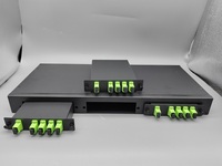 1x4 1x8 1x16 1U Rak Tetap untuk Pemasangan PLC Splitter Singlemode Modul LGX Chassis Cassette dengan Konektor SC LC