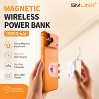 Banco de Energía Inalámbrico Magnético de 10000mAh, Carga Rápida PD22.5W, Batería Portátil de Respaldo, Pantalla LED, Mini Cargador de Polímero de Litio