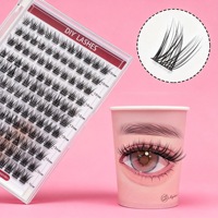 Cils en grappe en fibre de soie PBT de luxe en gros - Cils artificiels super doux et très brillants qui imitent les cheveux naturels.