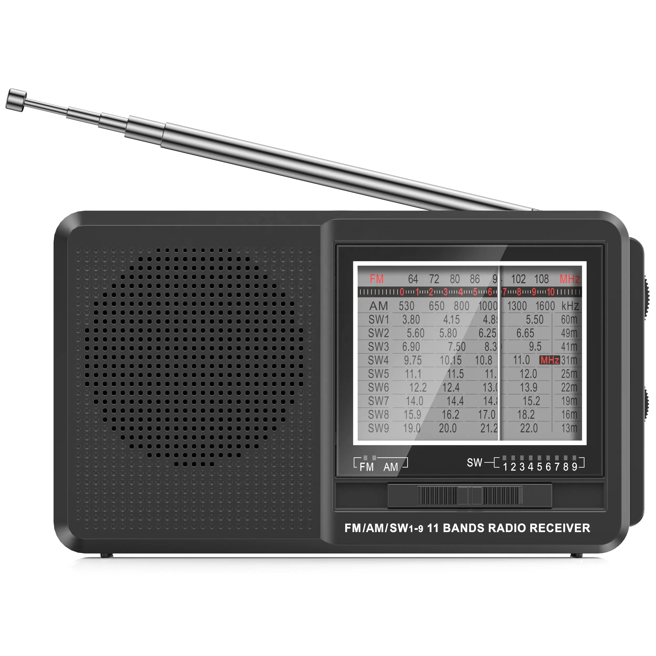 Récepteur de bande mondiale de bonne qualité CR-X02 usine cadeau promotionnel Style classique multi-bande Mini Radio AM Fm portable