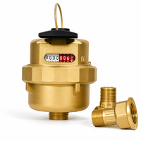 Contador de agua compuesto con carcasa de latón IP68 OEM, con bridas, 4m/h, diseño de bajo flujo y alta sensibilidad, volumétrico