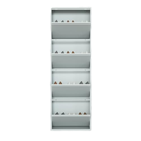 Bluesky gris 4 couches armoire à chaussures en métal assemblé entrée-couloir-garage-buanderie-dressing étagère à chaussures organisateur pas d'assemblage