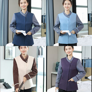 婦人服長袖ユニセックスホテルルームクリーニングウェイターユニフォーム - Product Image 3