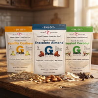Sachet d'emballage personnalisé pour snacks sains, avec impression couleur et fenêtre mate, idéal pour granola de fruits secs sans gluten