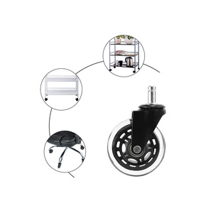 Moderne 3 Zoll 75mm <span class=keywords><strong>PU</strong></span> Material Soft Chair Wheel Hot Sale 11*22mm Black Roller Polyurethan Dreh möbel Caster für Stühle - Product Image 5