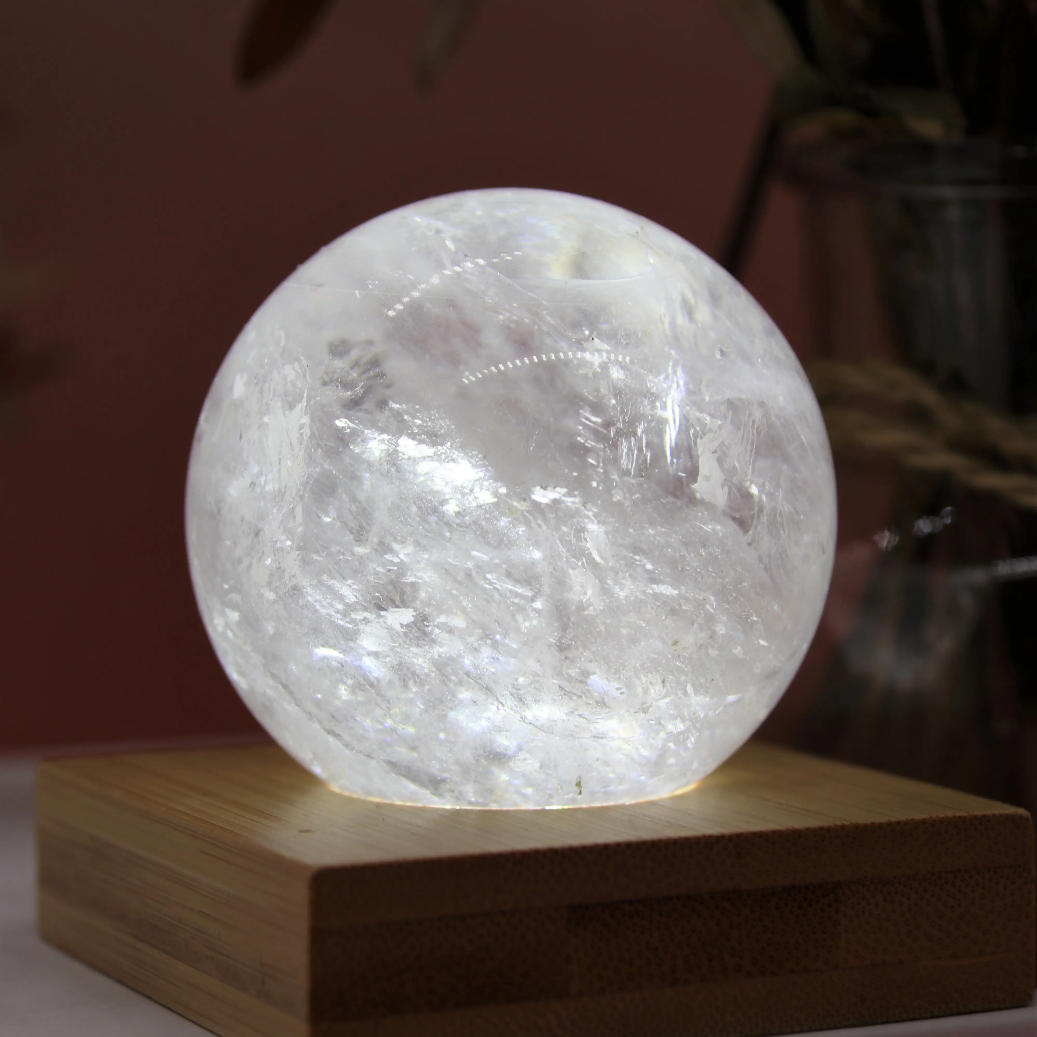 Toptan ev dekorasyon ametist doğal pembe şifa kristal gül kuvars taşı lambaları