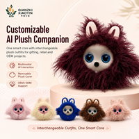 Jouet robot animal de compagnie K-bao AI personnalisé OEM avec caméra, capteur tactile, écran LED, 5 modèles IA, plus de 20 langues, housse en peluche amovible, unisexe, Wi-Fi