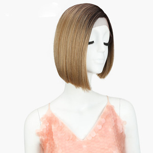 Peluca Frontal de Cabello Sintético Transparente para Mujeres Negras y Blancas, Pelucas Bob Resistentes al Calor, Rubias, de <span class=keywords><strong>10</strong></span> Pulgadas, Lisas y Sedosas - Product Image 3
