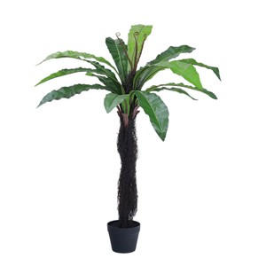 Bonsaï d'arbre artificiel nid d'oiseau Dream Castle 100cm-200cm, plante d'intérieur décorative en pot, fougère - Product Image 5